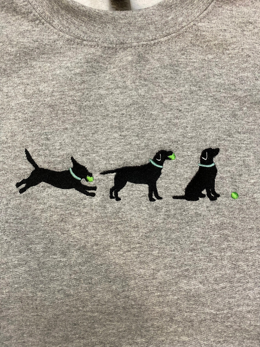 Lab with Ball Embroidered Sweatshirt-Gift For Custom
