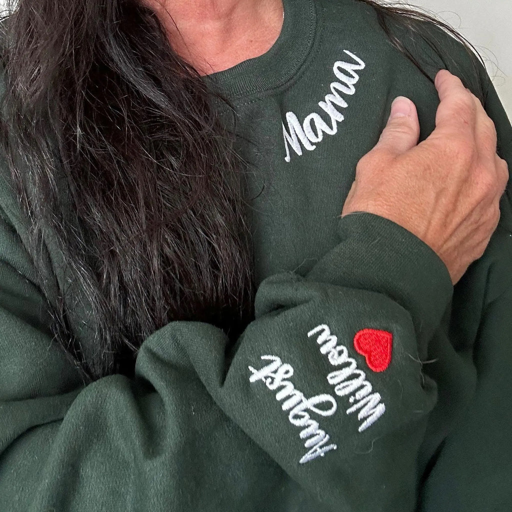 Custom Embroidered Collar & Sleeve Sweatshirt