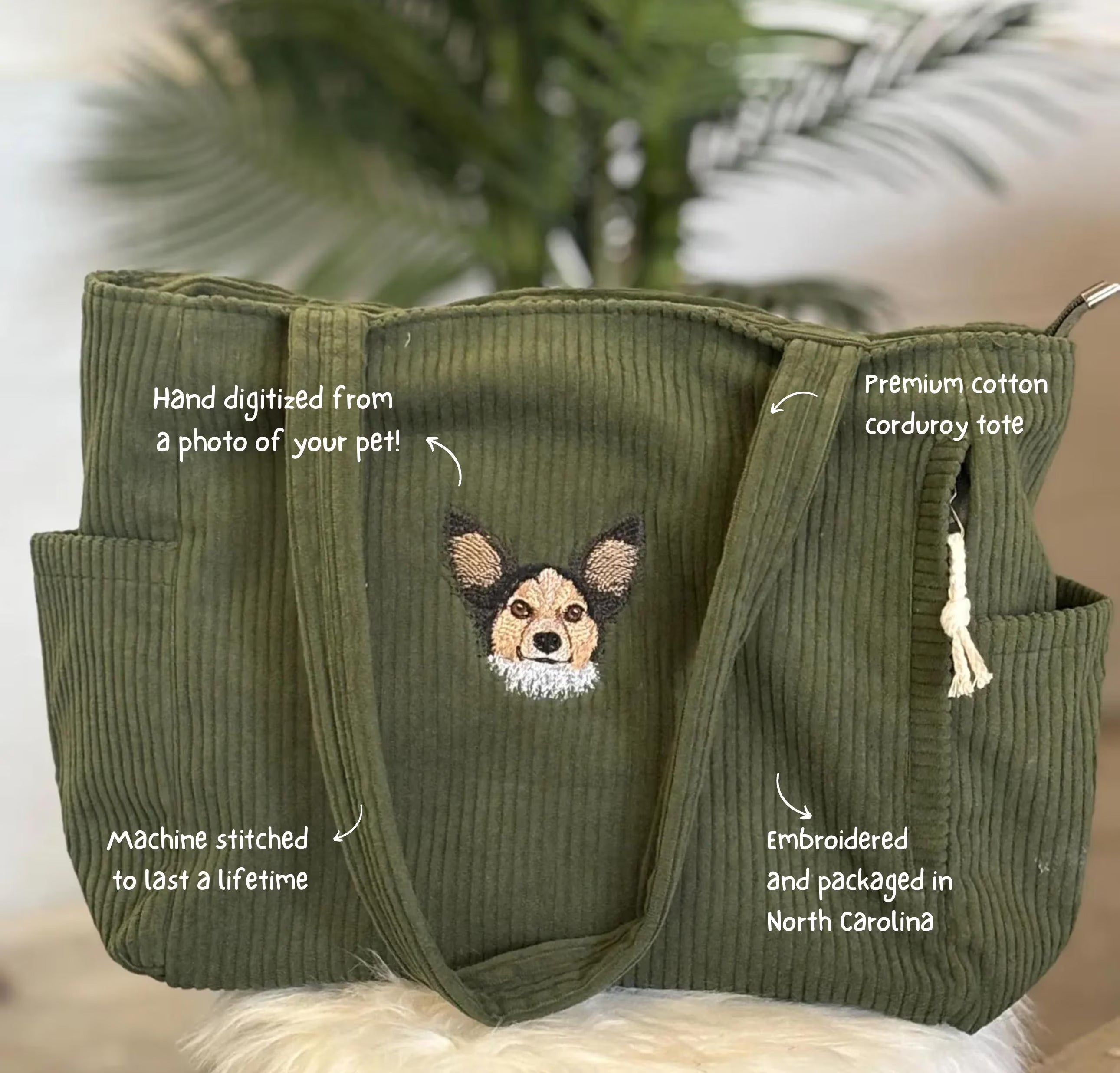 Custom Pet Portrait Tote Bag Main image
