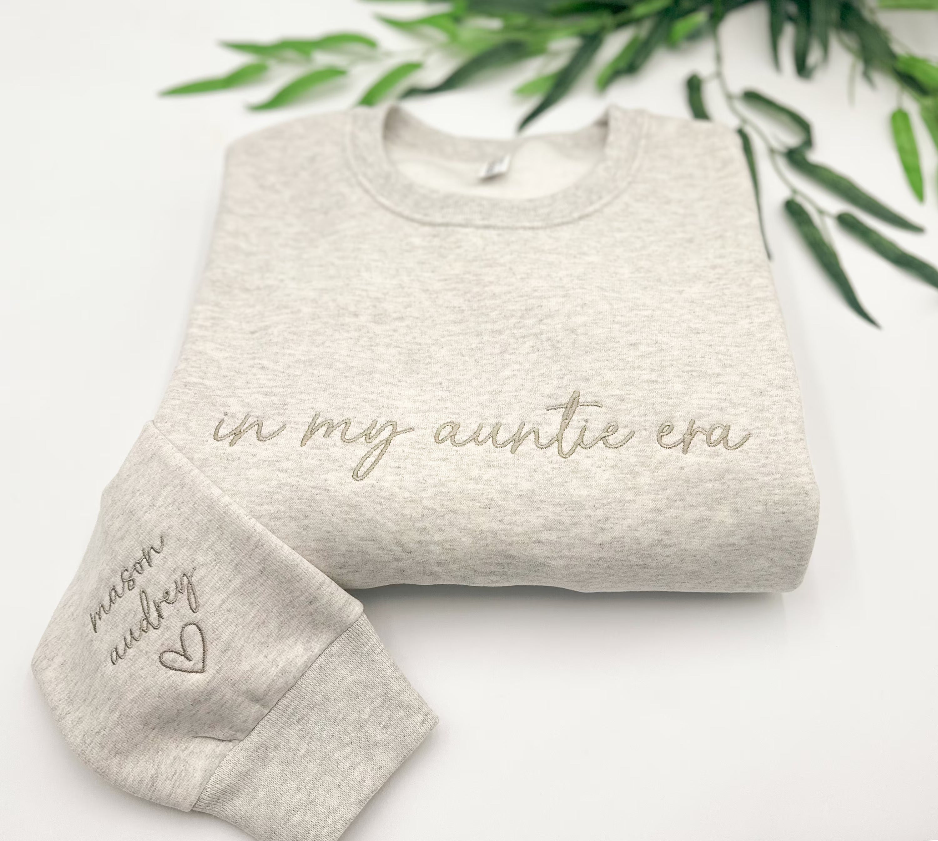 In My Auntie Era Embroidered Sweatshirt-Gift For Custom