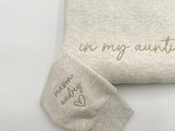 In My Auntie Era Embroidered Sweatshirt-Gift For Custom