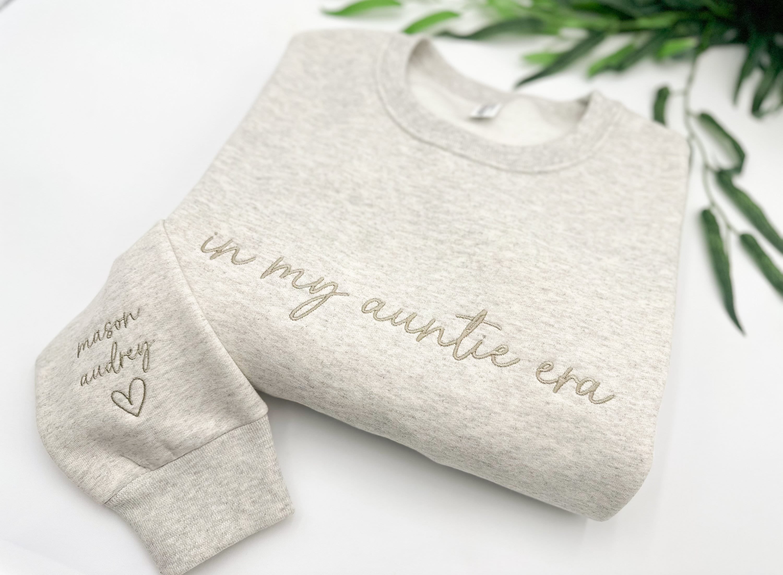 In My Auntie Era Embroidered Sweatshirt-Gift For Custom