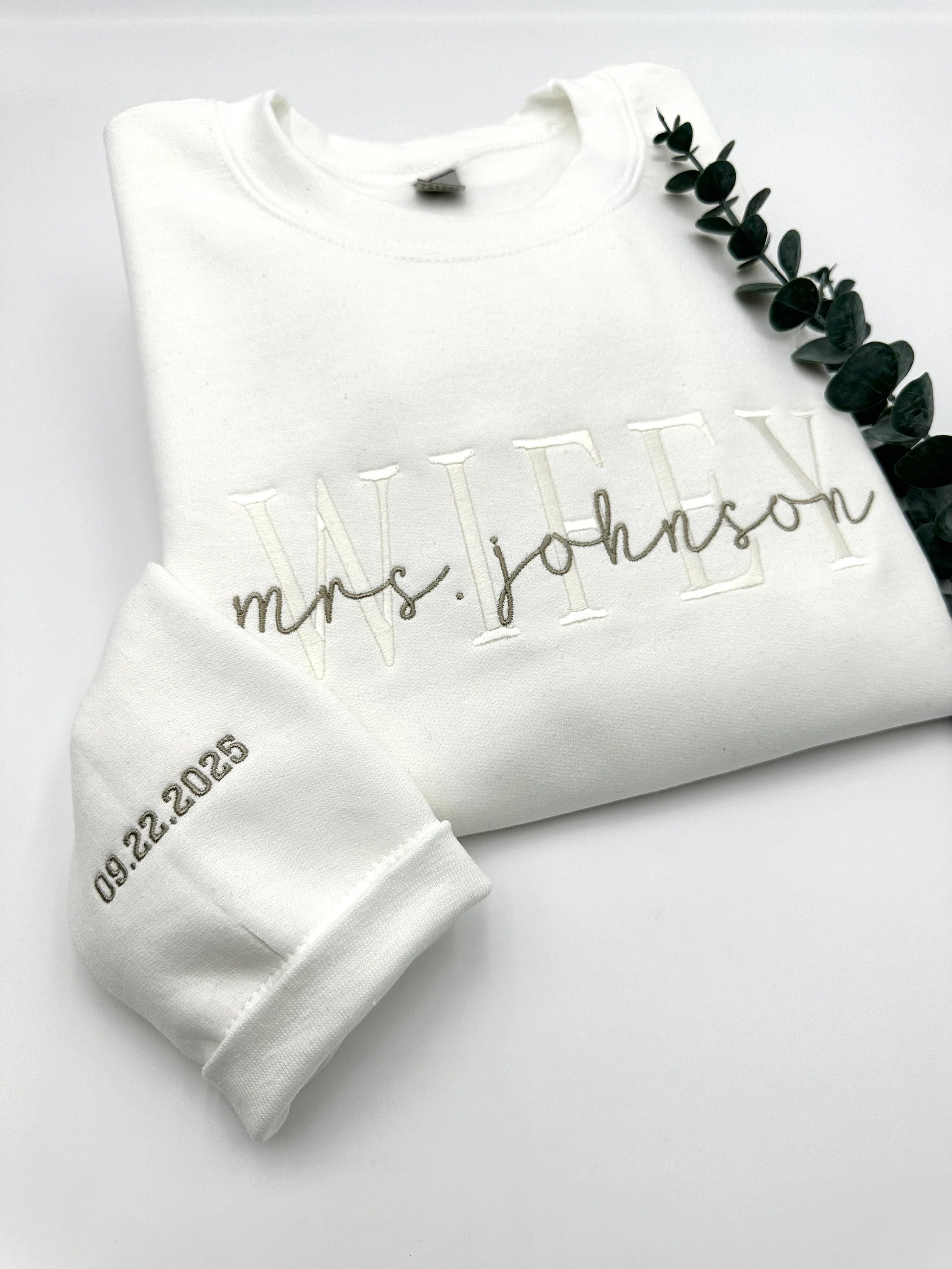 Embroidered Wifey Sweatshirt, Personalized Wedding Gift, Future Mrs Secondary image