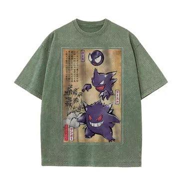 Ukiyoe Haunter Pokemon Anime Vintage Tee | Pokemon Main image