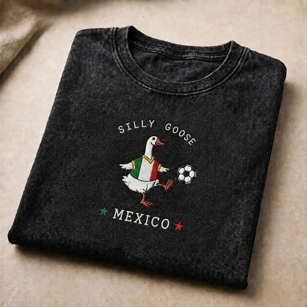Silly Goose Soccer Embroidered Mineral Wash Shirt