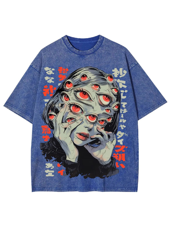 Thousand Staring Eyes Washed Graphic T-Shirt