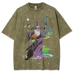 Wizard & Tower Unisex Printed Retro Washed Short Sleeved T-Shirt