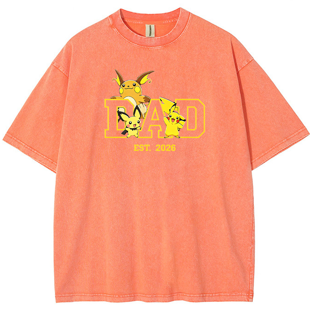 PokaDaD Vintage Washed Print T-shirt