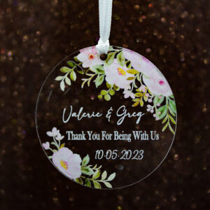 clear Transparent acrylic favor tag with string to hang from custgift.com