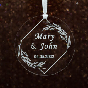 clear Transparent acrylic favor tag with string to hang from custgift.com