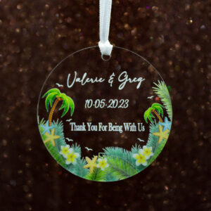 clear Transparent acrylic favor tag with string to hang from custgift.com